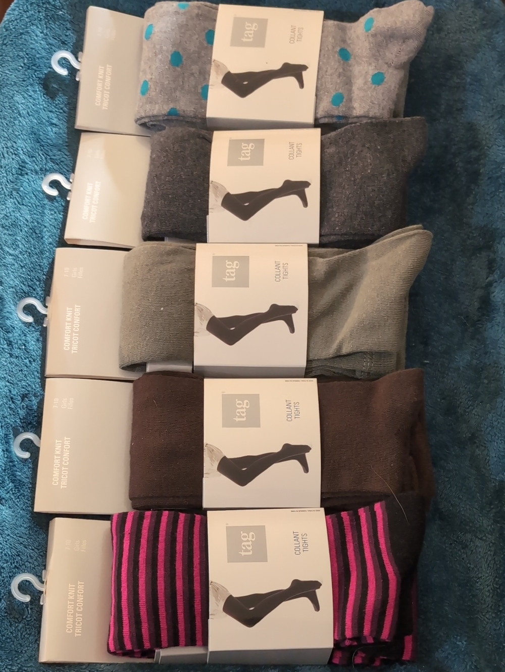 Tag Girl's Assorted Colourful Tights 5-Pack